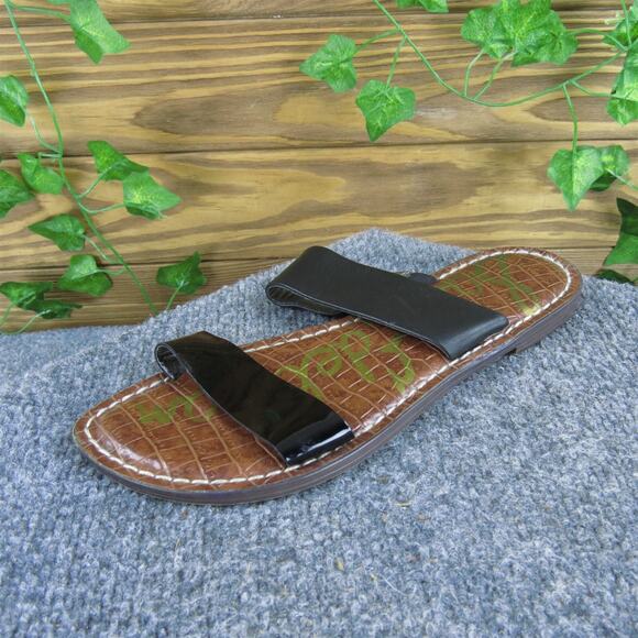 Sam‎ Edelman Women's Krista Slide Black Leather Sz 7 Medium Gently Used 2025 - Picture 1 of 6
